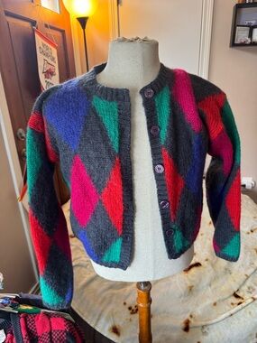 Vintage Mohair Multi-Color Cardigan